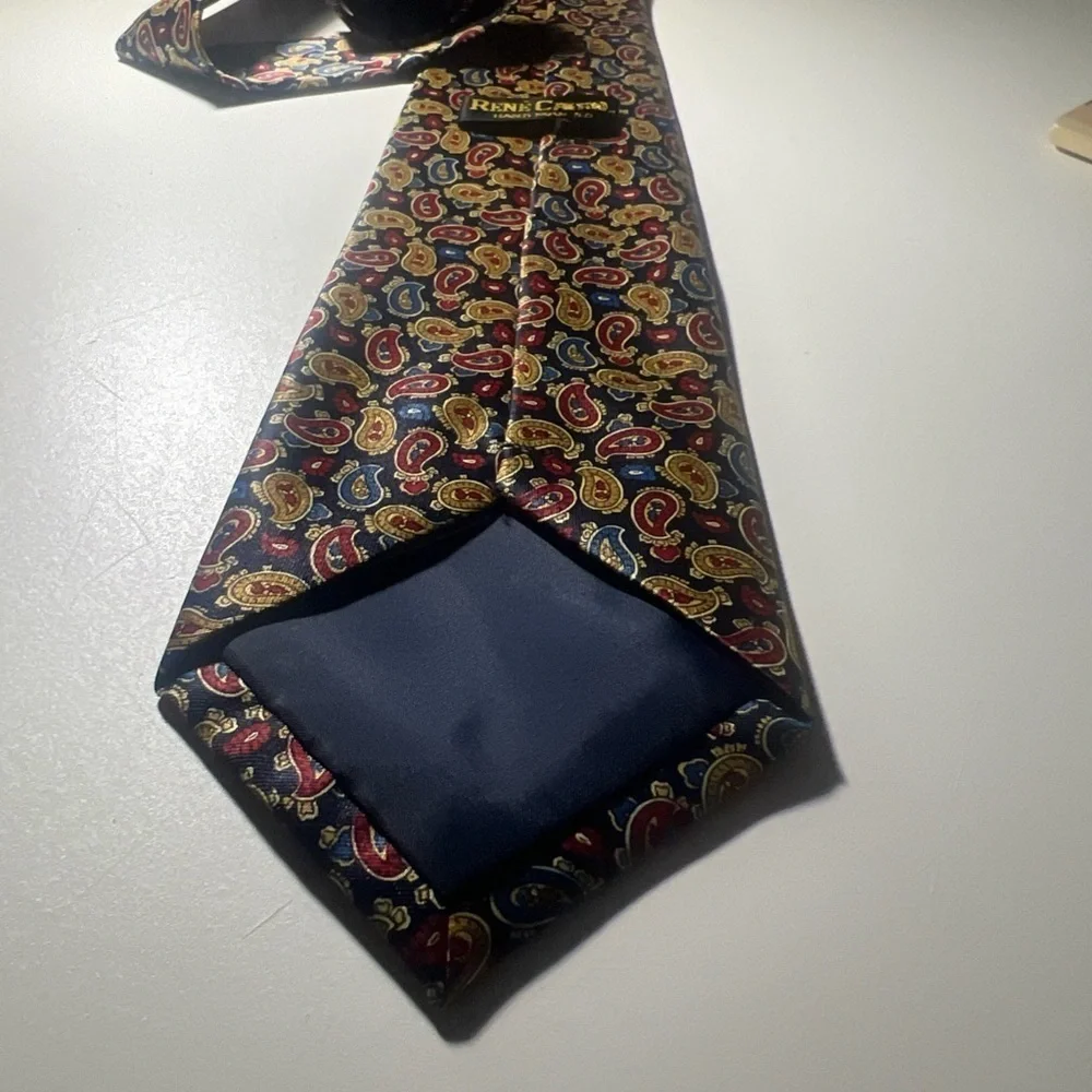 Red and Blue Paisley Silk Tie Korean silk